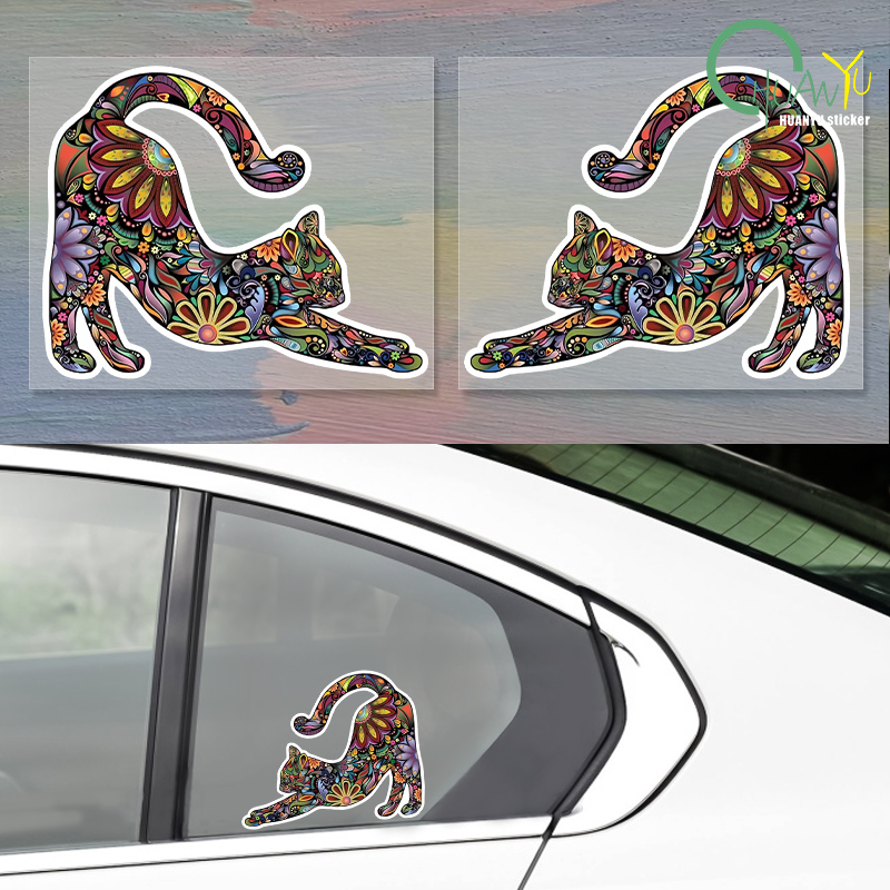 Motorcycle Gear Pattern - Renkli desen kedi kişiselleştirilmiş sanat çıkartmalar,